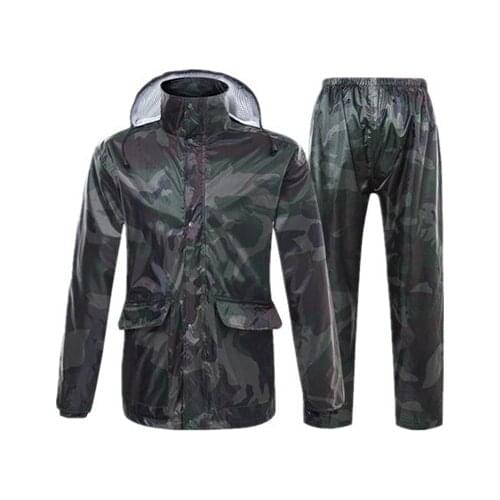 Poncho Rainwear Set Adult Raincoat Waterproof Outdoor Rain Pants Cycling Motorcycle Rain Coat Transparent Hat Jackets Long XX25