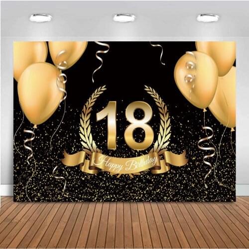 Happy 16 18 50 30 40th Birthday Party Gold Polka Dot Customized Poster Photographic Background Photo Backdrop For Photo Studio