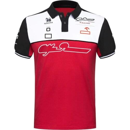 F1 Formula One Polo Shirt 2019 Retro Racing Suit Short Sleeve Lapel Customized Same Style