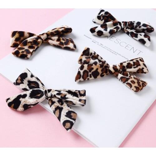 Leopard Baby Hairclips Children Velvet Hair Pin For Girls Printing Barrette Infant Princes Hair Accessories Newborn Photo Props