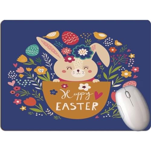 Happy Easter Personalized Mouse Pad Keyboard Writing Desk Pad For Mouse Office 24x20cm Mat Cup Mats Deskpad Girls Waterproof