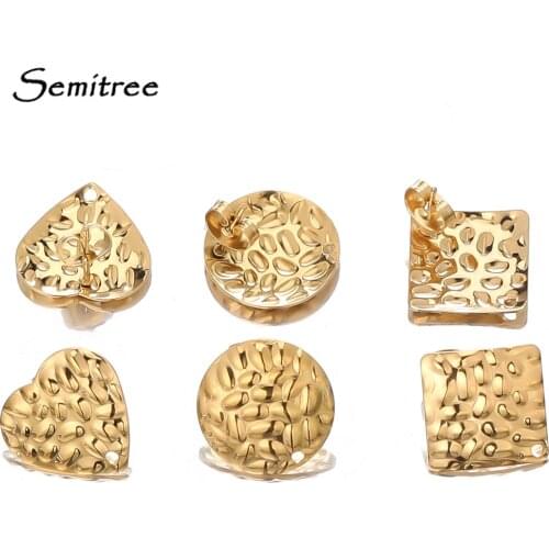 10pcs Stainless Steel Heart Earrings for DIY Drop Earring Charms Jewelry Making Dangle Ear Stud Accessories Crafts Components