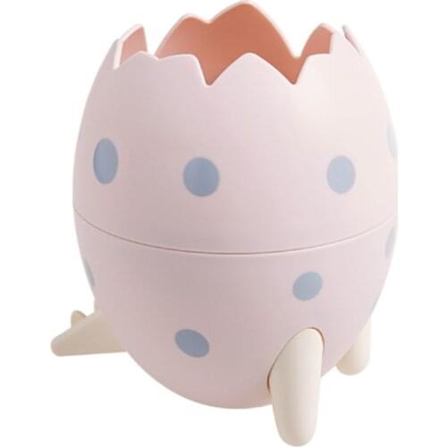 Cute Round Dinosaur Egg Plastic Pen Holder Organizer Pencil Pot Container Stationery Storage Office Student Kids Gift Makeup bru
