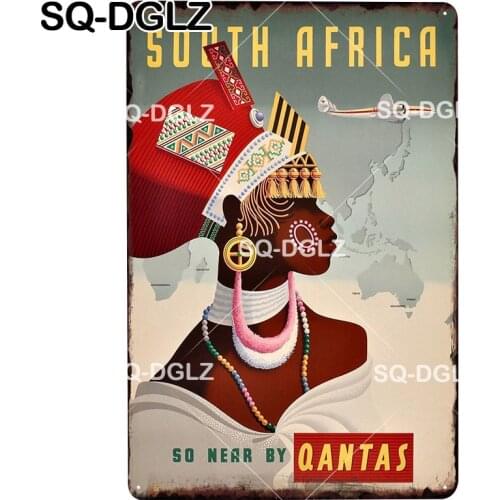 [SQ-DGLZ] SOUTH AFRICA City Plaques Metal Signs Vintage Home Decor Tin Signs Pub Plates Metal Crafts Painting Art Poster