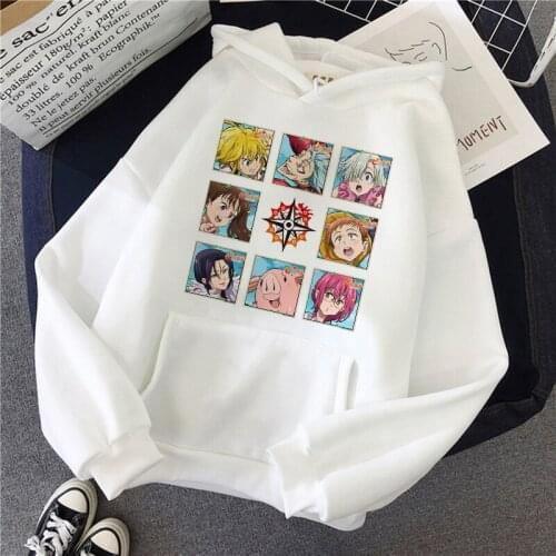 Seven Deadly Sins Hoodies Unisex Tops Men/women Kawaii Cartoon Graphic Hoodie Hot Japanese Anime Fashion Sweatshirts Male
