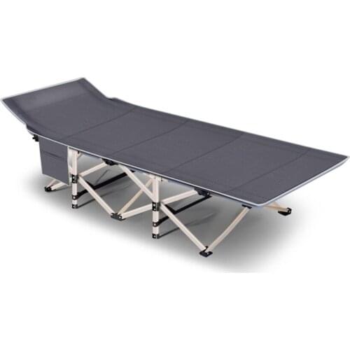 YL103AJ Folding Recliner Office Nap Bed Lounge Chair With Side Storage Bag Simple Lunch Break Stable Camping Accompanying Bed