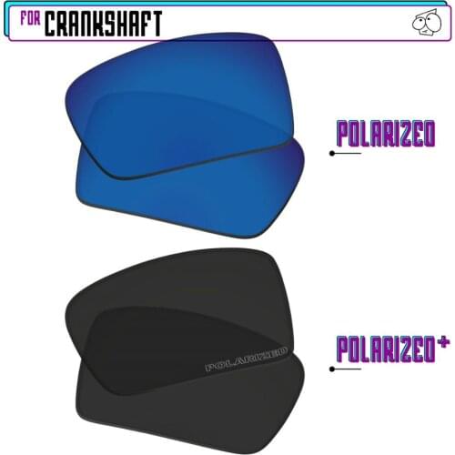 EZReplace Polarized Replacement Lenses for - Oakley Crankshaft Sunglasses - BlackPPlus-SapphireP