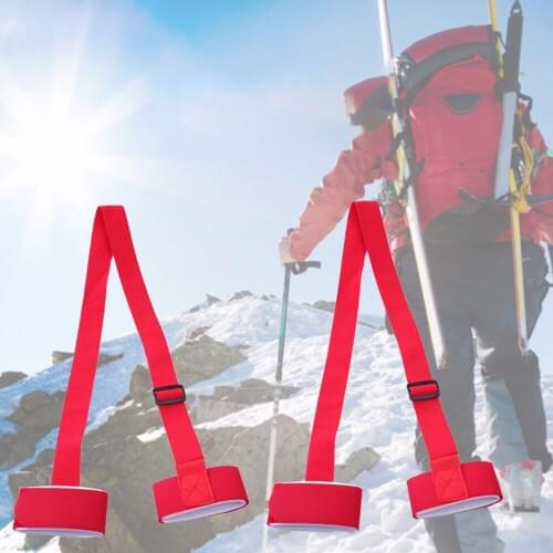 1Pcs Snowboard Fixing Ski Belt Binding Protection Tie Adjustable Skiing Snowboard Fastener Straps Ski Poles Anti-Slip Belt