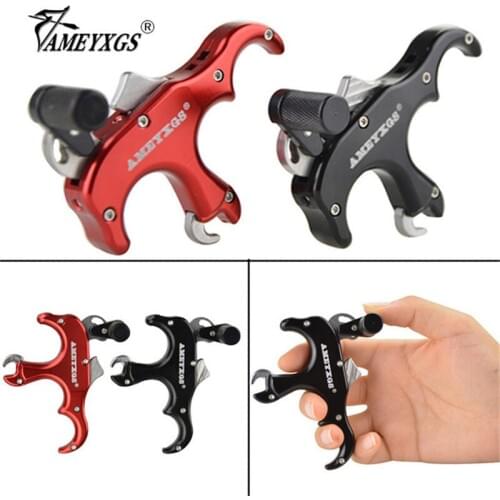 1pc Archery 3 Finger Compound Bow Release Aid Automatic Thumb Trigger Caliper Releases For Outdoor Hunting Shooting Accessoreis
