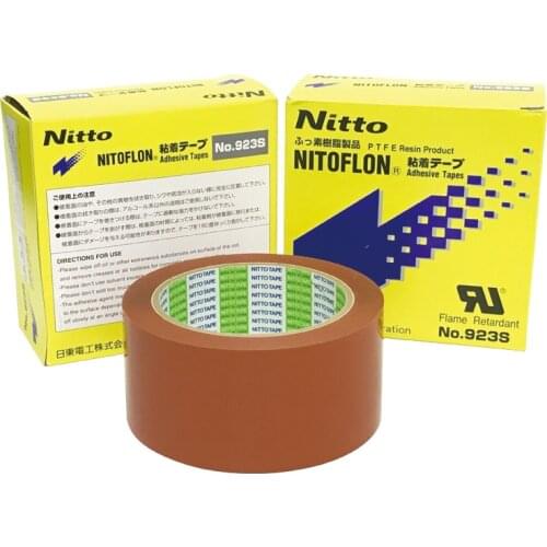 10 pcs/lot) Nitto 923S Orange Nitoflon T0.10mm*W50mm*L33m Nitto PTFE Adhesive Tape Heat Sealing Machine Use Heat Resistant