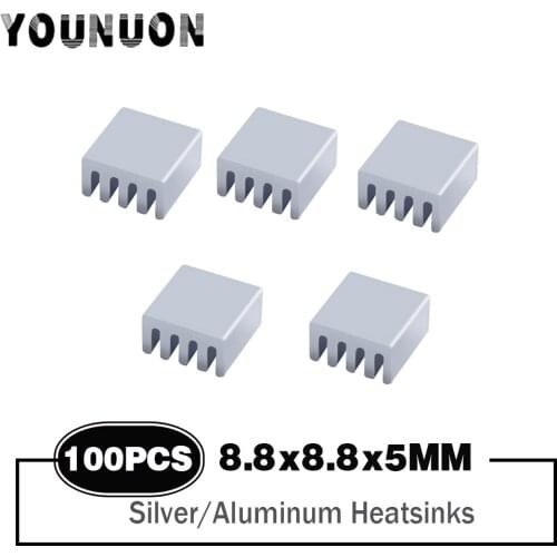 100PCS 8.8x8.8x5mm Heatsink Cooling Pad For High Power LED IC Chip Cooler Radiator Heat Sink Mini Heatsinks 8.8mmx8.8mmx5mm