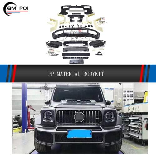 2021 PP Material G Class w463A w464 G500 G63 Body Kit for w463A w464 G500 G63 to B Style Front Bumper Over Fenders Rear Bumper