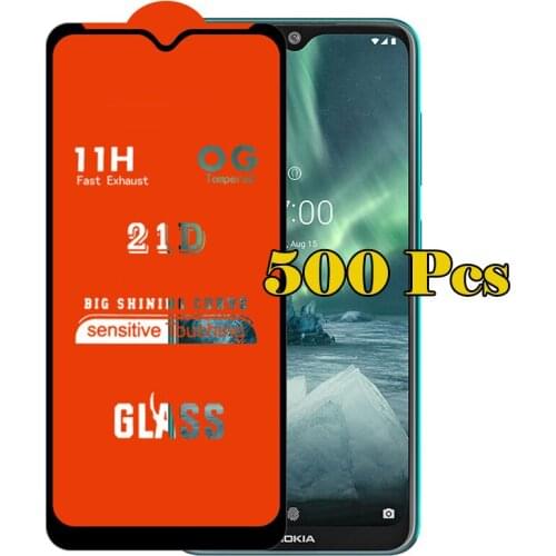 500pcs 21D Tempered Glass Full Glue Cover Film Guard Screen Protector For Samsung Galaxy E02 E62 F02 F12 F12S F22 F42 F52 F62