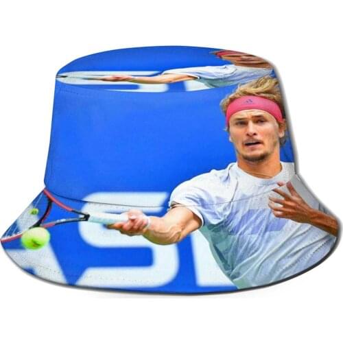 Alexander Zverev Playing Tennis At The 2020 Us Open Flat Top Breathable Bucket Hats Sports Sport Legends Legendary Athlete Hero
