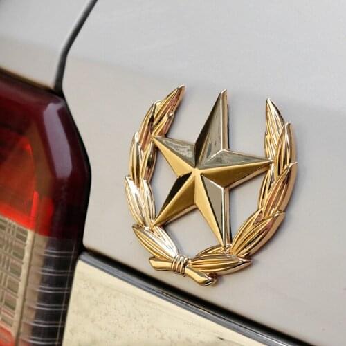 Car Sticker Pentagram Wheat Ear Tailgate B-Pillar 3D Chrome Metal Emblem Badge Tuning Motorcycle Auto Car Accessories Decoration