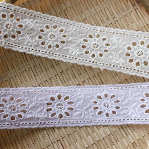 Hollow Out Affordable Cotton Embroidered Clothing Lace Accessories DIY Home Curtain Decoration Fabric Width5cm 5Yards/lot