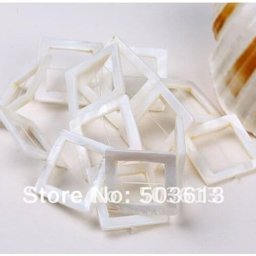 White MOP Shell Square Loose Beads Natural Shell Beads For DIY Handmade Jewelery Making Straight Hole 20/25mm sb1008