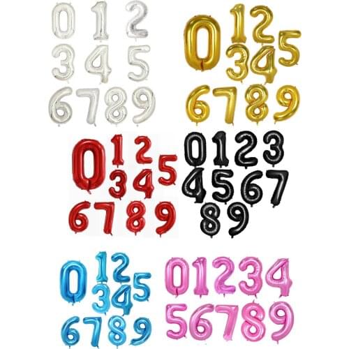 32Inch Big Foil Birthday Balloons Helium Number Balloon 0-9 Happy Birthday Wedding Party Decorations Shower Large Figures Globos