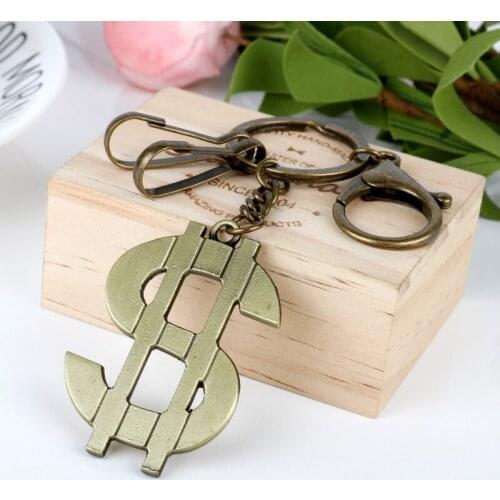 Dongsheng US Dollar Keychain Money American Sign Symbol Logo Keyring Key Holder Key Chain Key Ring Vintage Jewelry Wholesale