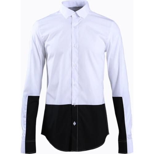 Brand Designer Men Shirt Long sleeve Simple Patchwork Social Shirts for men High quality Business male Chemise Plus size Camisas