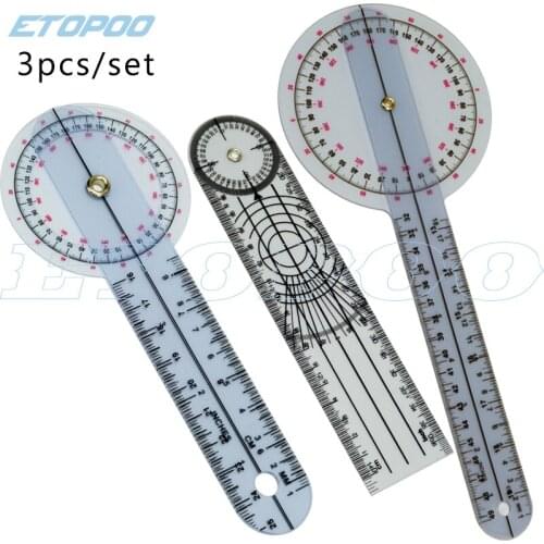 3pcs/lot Prestige Medical GONIOMETER PROTRACTOR Spinal Goniometer 12 inch+8inch+8inch