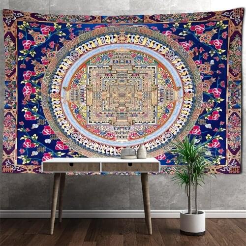 India Yoga Mat Mandala Tapestry Wall Hanging Boho Decor Wall Cloth Psychedelic Hippie Tapzi Wall Carpet Witchcraft Decor