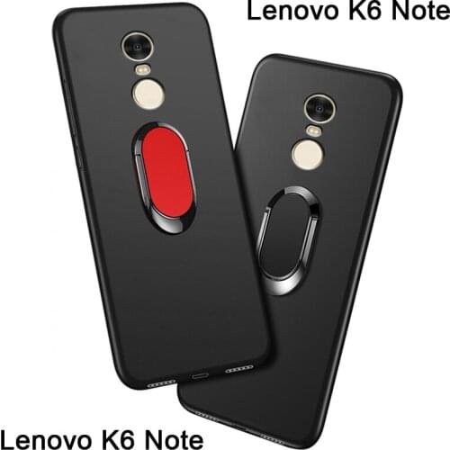 Lenovo K6 Note K53a48 Case luxury 5.5 inch Soft Black Silicone Magnetic Car Holder Ring Case for Lenovo K6 Note Cover