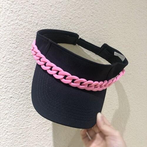 Fashion New Empty-top Hat Womens Chain Hats A Hundred Summer Sun Protection Outing Sun Cap Casual Sun-shielded Duck Tongue Caps