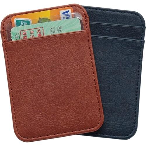 High quality PU Leather Mini Slim Cash Women Men Holder For card holder Clip Male Female Wallet With Card cover Thin Coins Purse