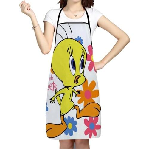 Kitchen Apron Tweety Bird Cartoon Printed Sleeveless Oxford Fabric Aprons for Men Women Home Cleaning Tools Creative Gifts
