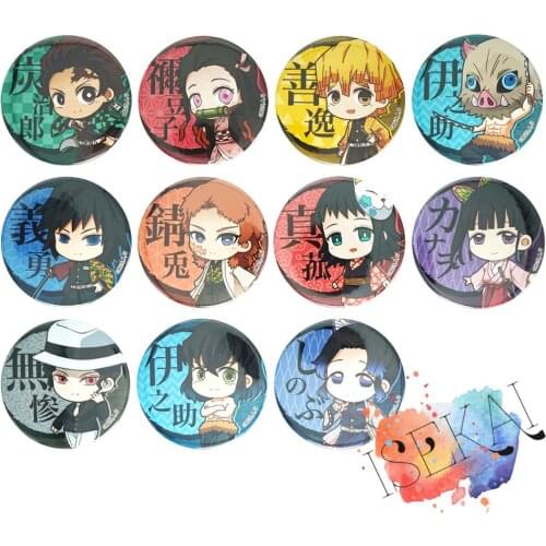 Demon Slayer: Kimetsu no Yaiba Anime Badge Kamado Tanjirou Nezuko Agatsuma Zenitsu Inosuke Giyuu Sabito Metal Badge Brooch Pins