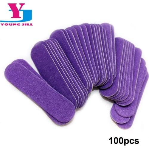 100Pcs Fashion Mini Nail File Sanding Files Durable Buffing Grit SandPaper Manicure Nail Tools Disposalbe Cuticle Remover Buffer