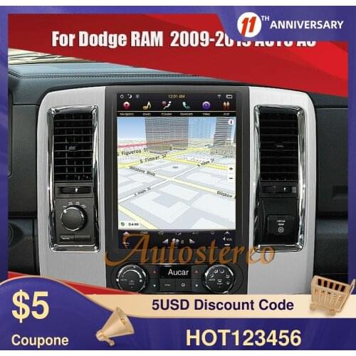 For Dodge RAM 2009- 2018 Android 9 Multimedia Radio Vertical Screen GPS Navigation Car Radio Tape Recorder Auto Stereo HeadUnit