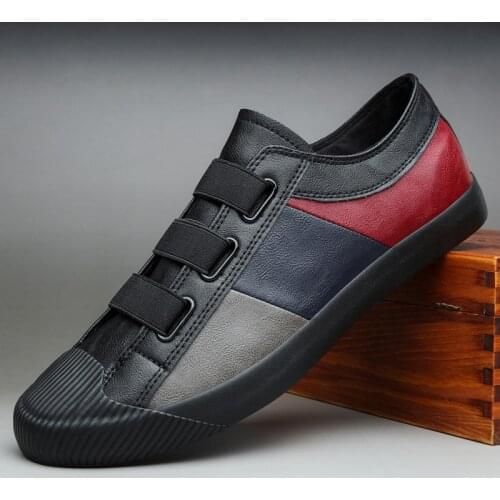 Men Casual Shoes Leather Breathable High-top Men Shoes Comfortable Loafers Mens Flats Fashion Low Canvas Shoes Men Sneakers