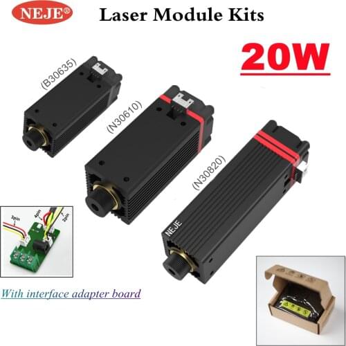 NEJE 20W/7W/3500mW Laser Module Head 450nm/405nm Blue Light for Laser Engraving Machine DIY Creation Wood Marking Cutting Tool