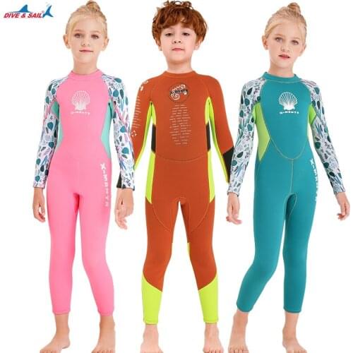 Dive Sail 2.5MM Neoprene Wetsuits Kids full body Thermal protective Diving Wet suit for Girls Boys Swimming Surf jellyfish 2020