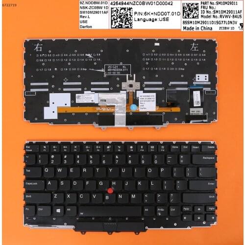 US QWERTY Layout New Replacement Keyboard for Lenovo Thinkpad X1 yoga 2nd 2017 Laptop with Backlit & Frame