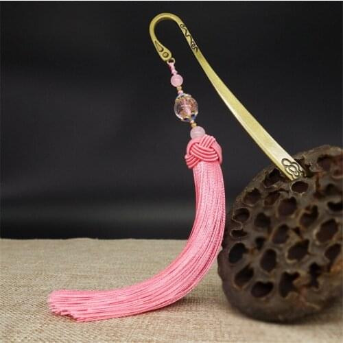 New Women Hair Sticks Clip Pink Tassel Copper Alloy Tiara Hairwear Jewelry Accessories Insert Decoration Bookmarks BF41