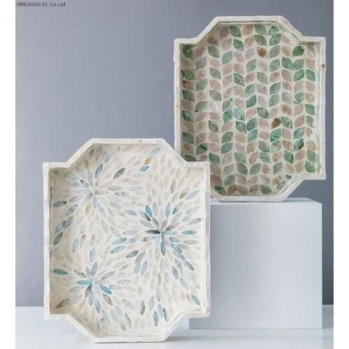 Pantry Organizer Color Shell Storage Tray Rectangular Tea Tray Creative Cosmetics Storage Tray Nordic Model Room Decoration Tray