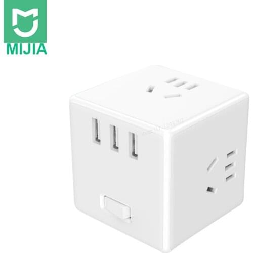 Original Xiaomi Mijia 2 In 1 USB Charger Power Strip Adapter 6 Ports Socket Converter Space-saving Socket Plug Outlet Magic-Cube