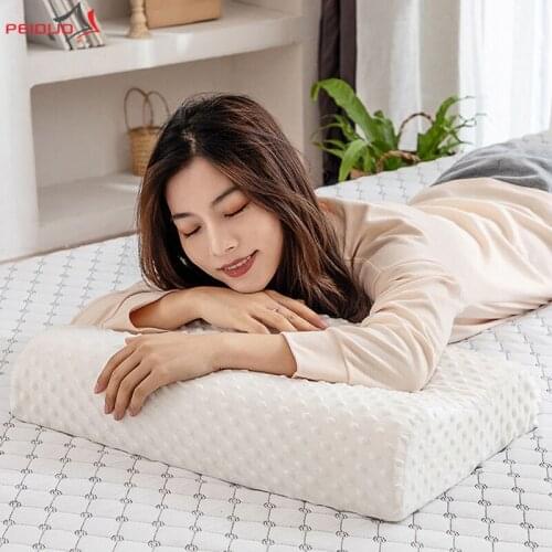 PEIDUO Slow Rebound Memory Pillow Memory Foam Bed Orthopedic Pillow for Neck Pain Sleeping with Pure cotton Pillowcase 50*30cm