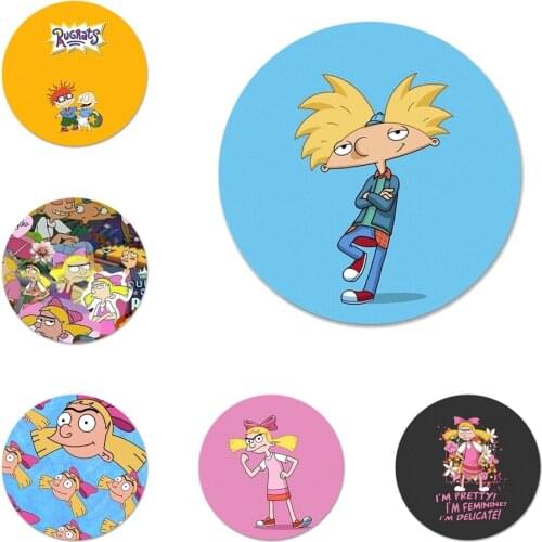 58mm Hey Arnold Popular Unique Design Icons Pins Badge Decoration Brooches Metal Badges For Backpack Decoration