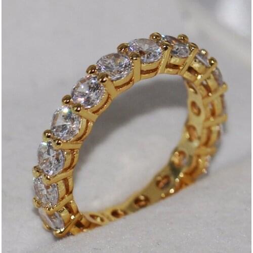 Drop Shipping New Arrival Fashion Brand Jewelry 10KT Gold Filled Stack 5A Zirconia CZ Party Women Wedding Band Ring For Lovers