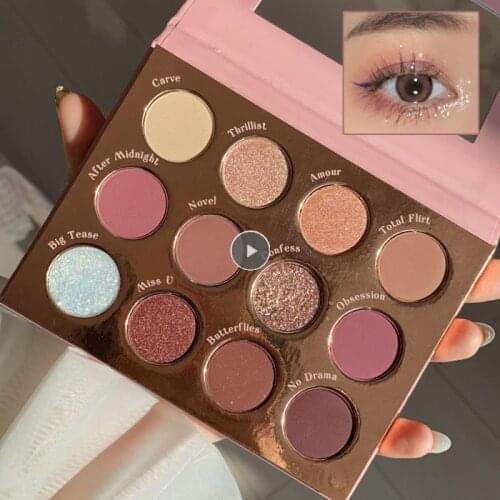 ROTO 12 Colors Eyeshadow Pallete Matte Shimmer Eye Shadow Powder Long-lasting Waterproof Eye Make Up Pigment Maquillage TSLM2
