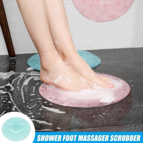 Silicone Bath Foot Massage Pad Shower Back Foot Massager Scrubbing Brush Exfoliating Dead Skin Peeler Feet Washer Cleanser Tools