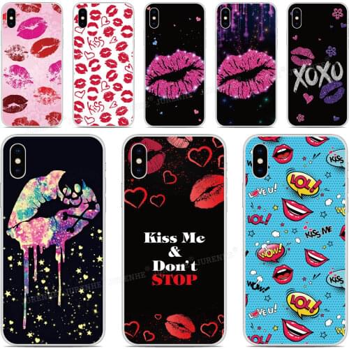 Silicone Sexy Lips Kiss Cover For Wiko Y81 Y51 Y62 Y61 Y50 Y60 Y80 Sunny 5 View 5 Plus 3 4 Lite 2 Go Power U20 U10 Phone Case