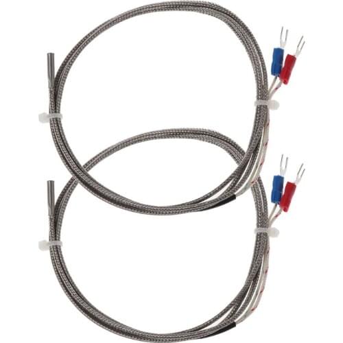 2Pcs 1m K-Type 0 to 600 Degree Thermocouple Temperature Controller Sensor Probe 3x15x1000