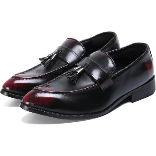 Handmade Genuine Patent Leather Bow Tie Men Wedding Black Dress Shoes Mens Banquet Loafers Casual Shoes Driving Mocassins