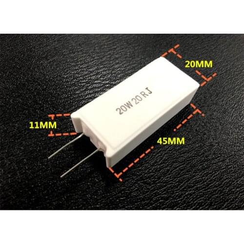 10pcs RX27-5 SQM Vertical Cement Resistor resistance 20W 0.25/1/2/3/5/10/15/20/25/30/50/51/100/150/R 1/2/5.1/10/20K Copper foot