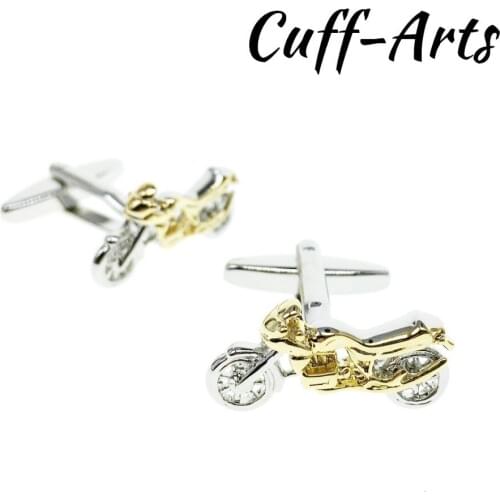 Cuffarts Sporty Motobikes Cufflinks Cool Motorcycle Shaped 2018 Rhodium Gold High Shirts Vintage Cufflinks Men Gifts C10177